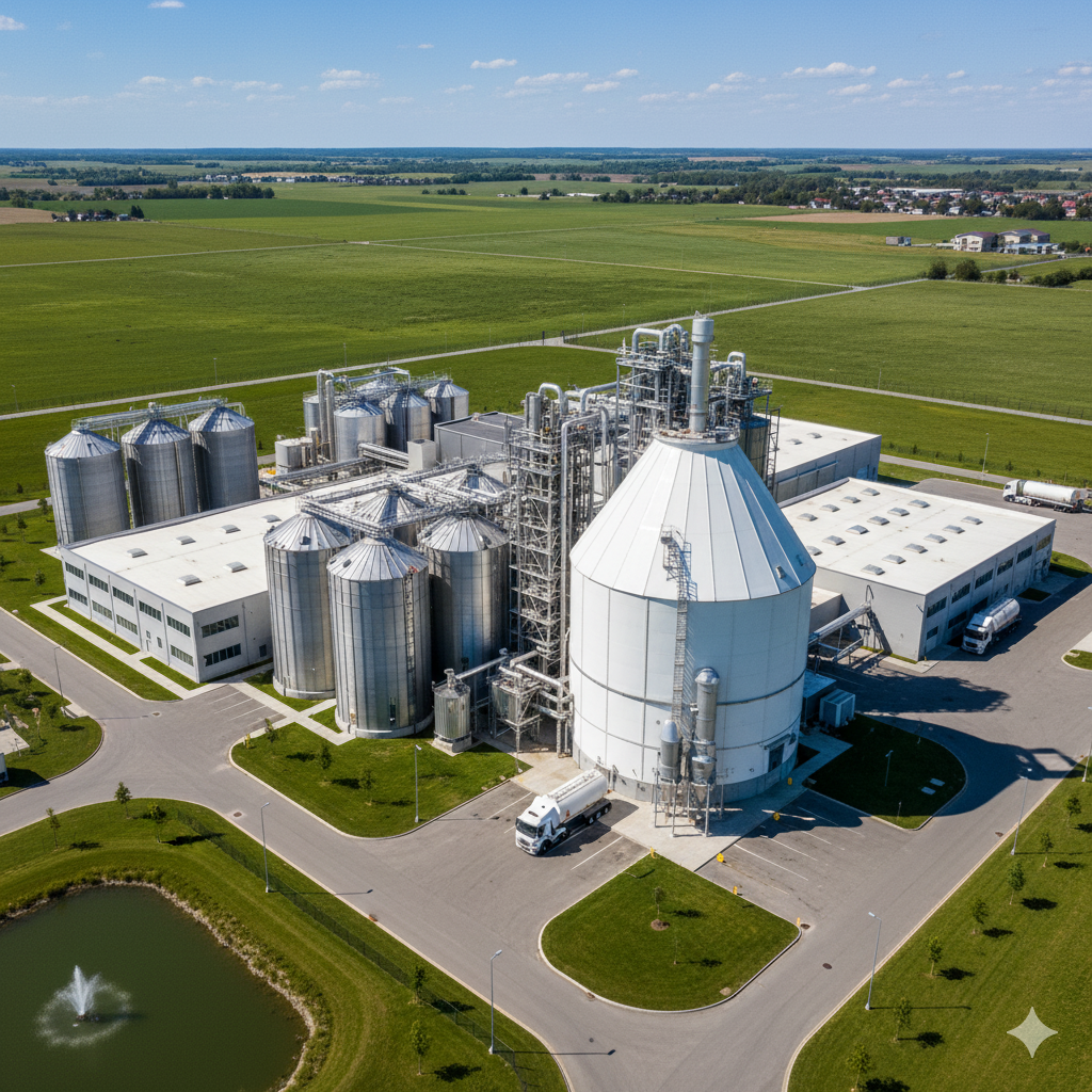 Une laiterie vue du ciel